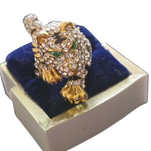 Vintage Bling Tiger Ring. Statement Piece ! S- 6